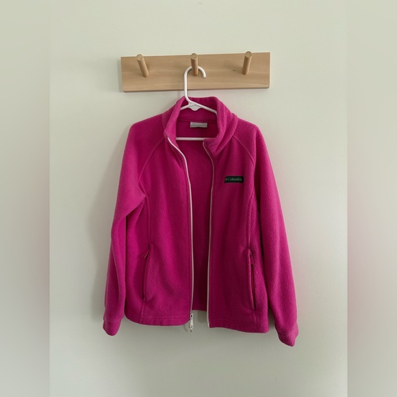 Girls Pink Columbia Fleece Jacket - Picture 6 of 10